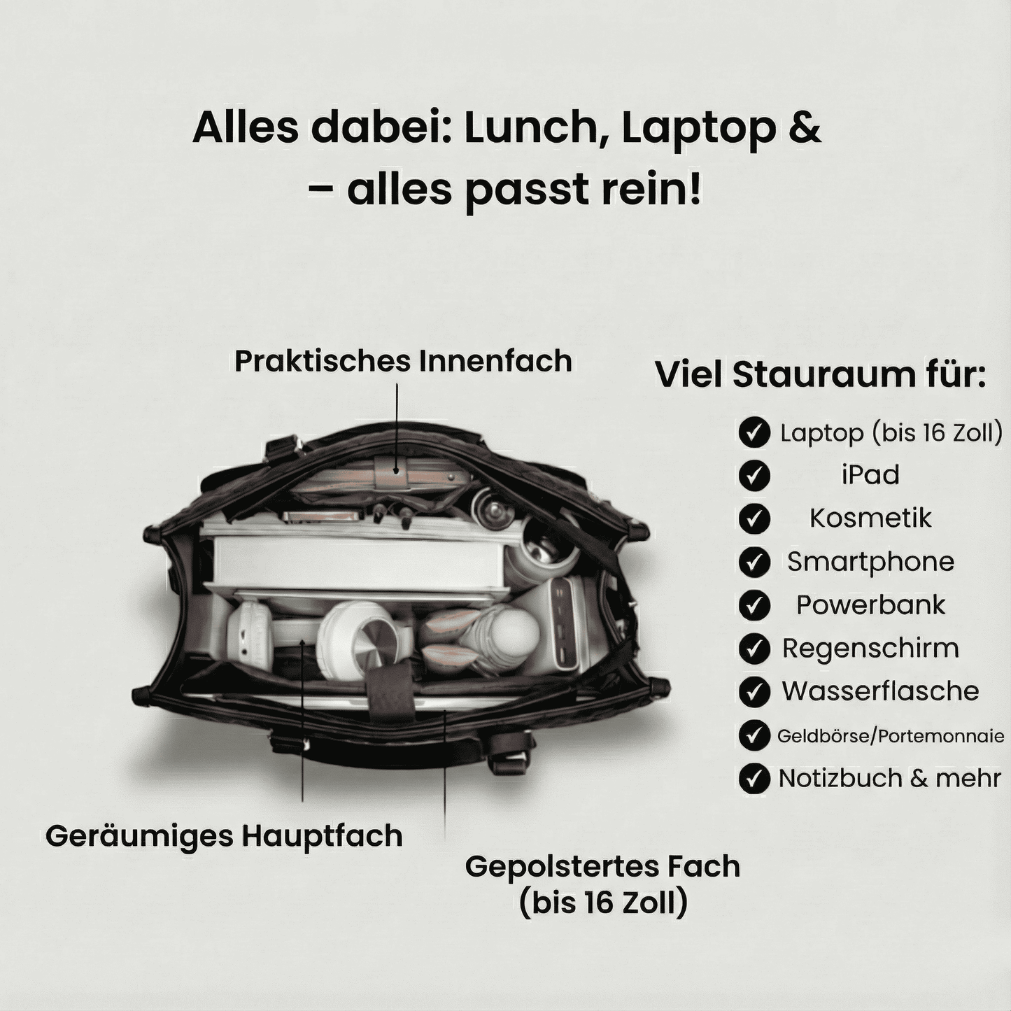 3-in-1 Allround-Shopper für Business & Alltag